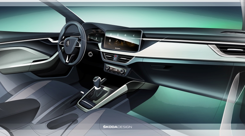 Skoda Scala interior sketch