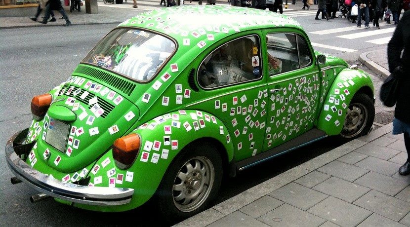 Car with stickers