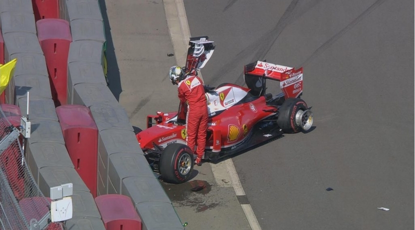 Vettel accident in the Russian GP 2016