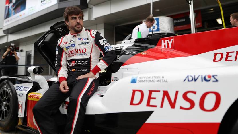  Alonso sitting in the Toyota TS050 