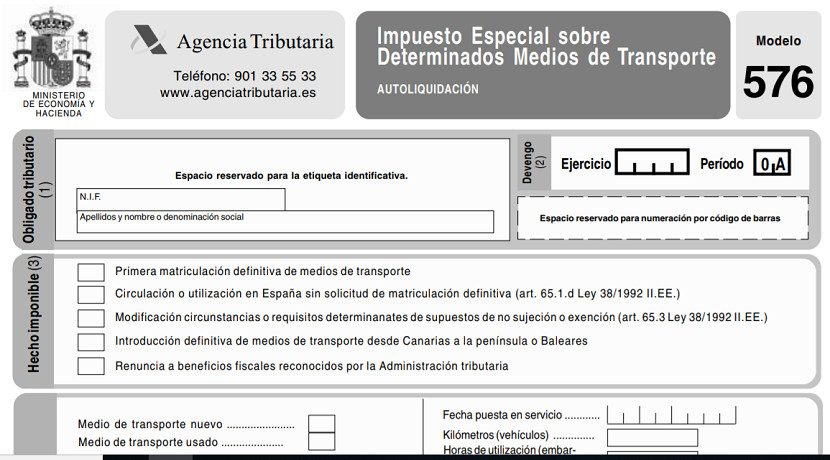 Model 576 Registration tax to register the car