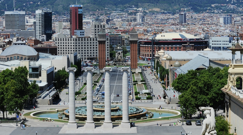 Views of the Fira de Barcelona Plaza España